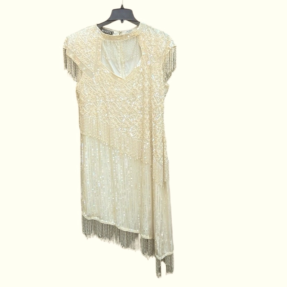 Vintage Rosita Dress silk beads sequins size XL